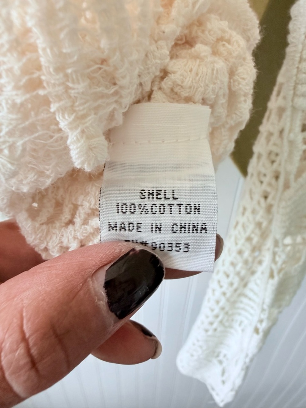 Rebellion Cream Crochet Openwork Top with Lace Detail - Picture 5 of 6